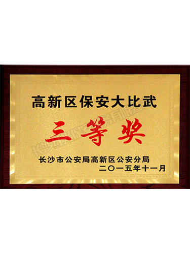2015年高新區保安大比武三等獎